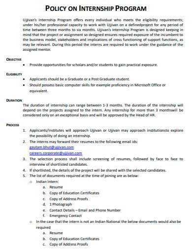 Social Internship Policy So .
